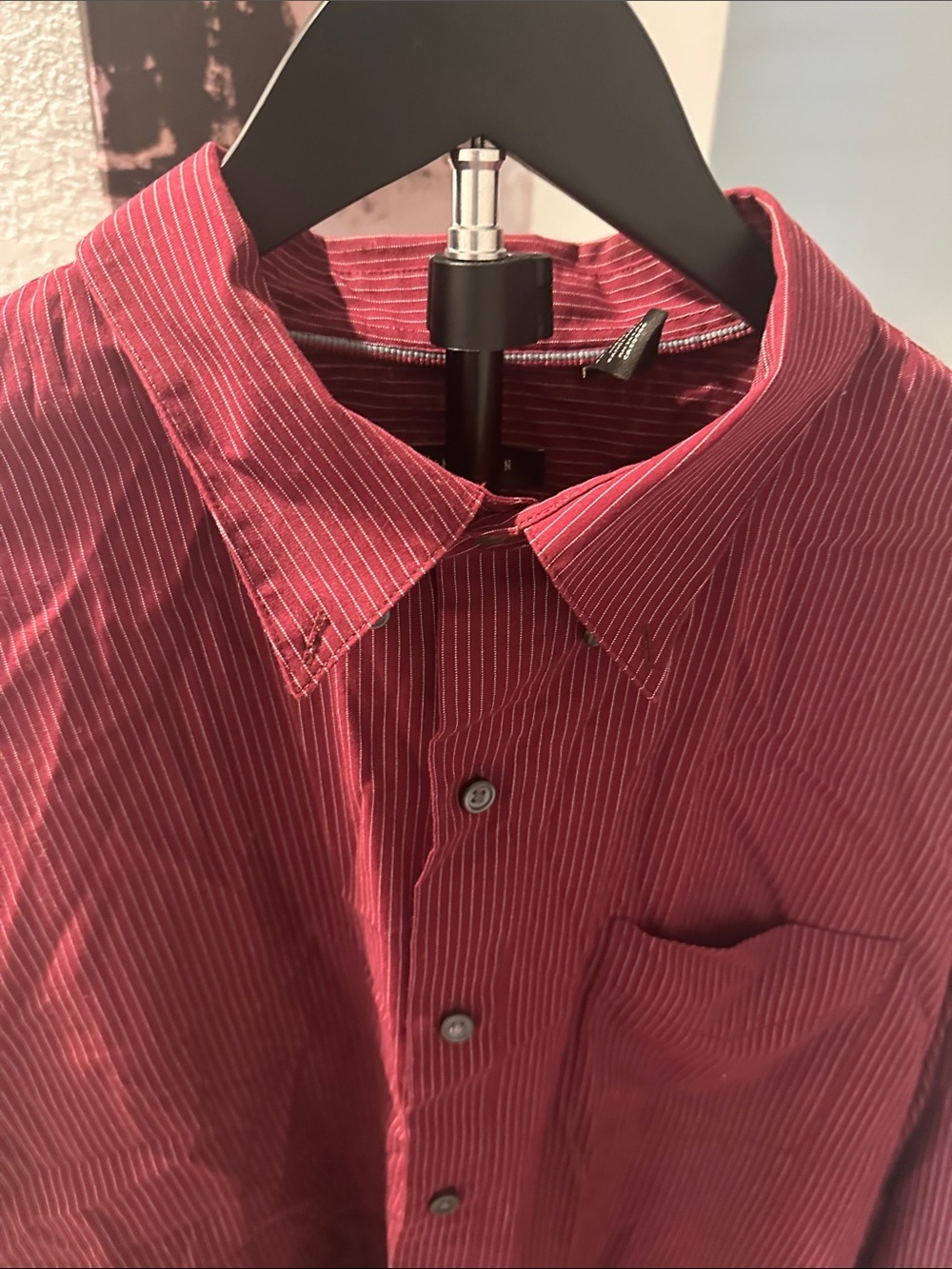 Men's Burgundy Button-Down Shirt by - Picture 2 of 4